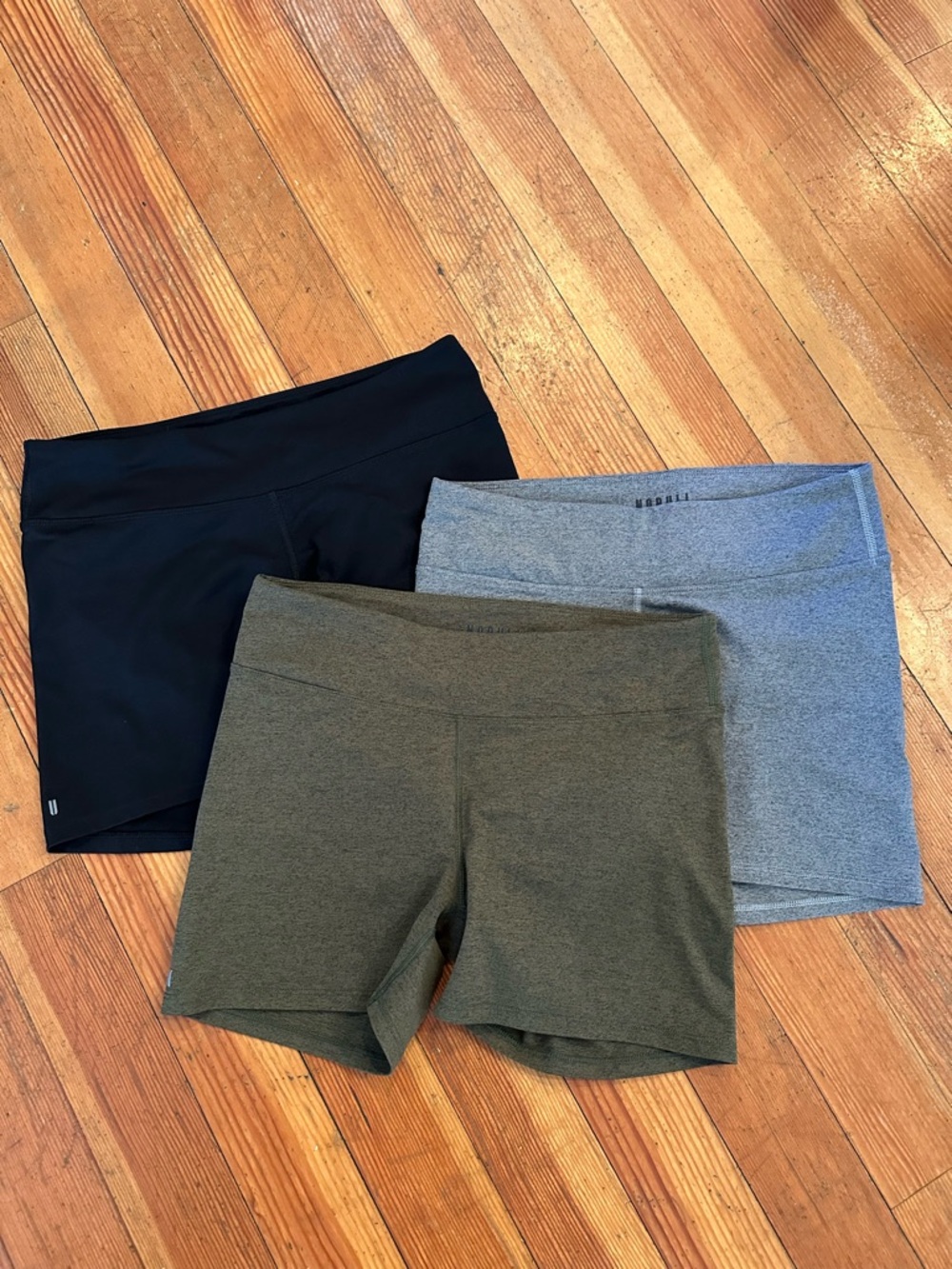 3 Pack NOBULL Shorts - Black, Grey, Green